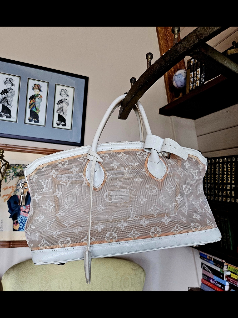 Louis Vuitton Boston Bandoulier See-through Mesh Top Handle Tote